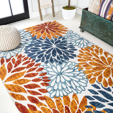 Crisantemo Floral High-low Indoor/outdoor Area Rug